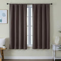 Simplebrand Ava Chocolate Blackout Curtains for Bedroom 63 Inch Length 2 Panels Set, Privacy Thermal Insulated Rod Pocket Door Window Curtains for Patio French Door Front Door, W40 x L63 Inch