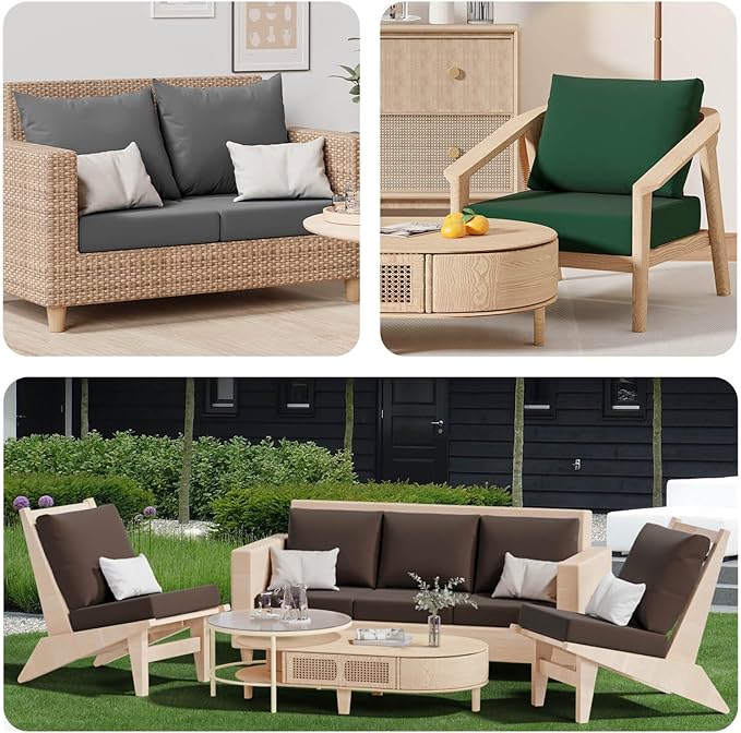 8Pcs Stretch Patio Cushion Covers, Outdoor Couch & Sofa Replacement Slipcovers for Patio Furniture Cushion Covers, Washable Reusable Furniture Protector