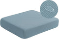 Water Repellent Sofa Seat Slipcovers Stretch Cushion Covers, Seaters Replacement for Furniture Protector, Soft Flexibility with Elastic Bottom (Large, Dusty Blue)