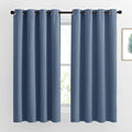 NICETOWN Bedroom Curtains Room Darkening Draperies - Grommet Top Thermal Insulated Light Blocking Energy Saving Privacy Drapes for Flat/Home Office, Stone Blue, 2 Panels, W52 x L63