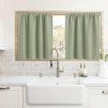 RYB HOME Cafe Blackout Curtains 24 inch Length, RV Curtains for Camper Windows, Mini Short Small Insulating Light UV Blocking Privacy Half Window Tiers, Width 42 by Length 24, Sage Green, 2 Panels