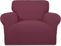 Easy-Going Stretch Chair Sofa Slipcover 1-Piece Couch Sofa Cover Furniture Protector Soft with Elastic Bottom for Kids, Pet. Spandex Jacquard Fabric Small Checks (Chair, ASH Rose)