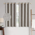 MIULEE 100% Blackout Linen Textured Curtains for Bedroom Solid Thermal Insulated Warm Taupe Grommet Room Darkening Curtains & Drapes Luxury Decor for Living Room Nursery 52 x 45 Inch (2 Panels)