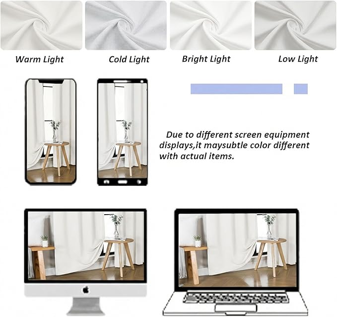 Simplebrand Ava Light Beige Light Filtering Curtains for Bedroom 63 Inch Length 2 Panels Set, Privacy Thermal Insulated Rod Pocket Door Window Curtains for Patio French Door Front Door, W40 x L63 Inch