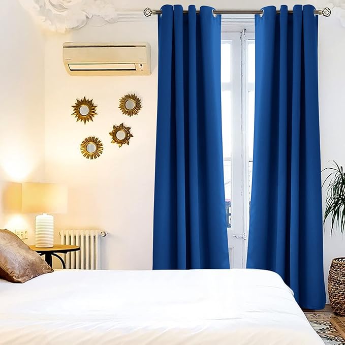 BGment Blackout Curtains for Bedroom - Grommet Thermal Insulated Room Darkening Curtains for Living Room, 55 x 96 Inch, 2 Panels, Royal Blue