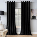 MIULEE Velvet Curtains Black Elegant Grommet Thermal Insulated Soundproof Room Darkening Curtain/Drapes for Classical Living Room Bedroom Halloween Decor 72 x 84 Inch Set of 2