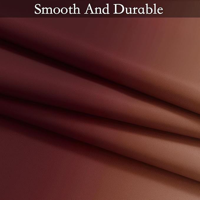 SimpleHome Ombre Room Darkening Curtains 36 inches Length for Bedroom,Grommet Gradient Light Blocking Red Gradient Window Curtains for Living Room,2 Panels, 52x36 inches