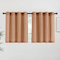 NICETOWN Burnt Orange Linen Kitchen Curtains 36 inch Length, Decorative Thick Flax Small Window Treatments Privacy Assured with Light Filtering for Bedroom/Bathroom, W55 x L36, 2 Panels