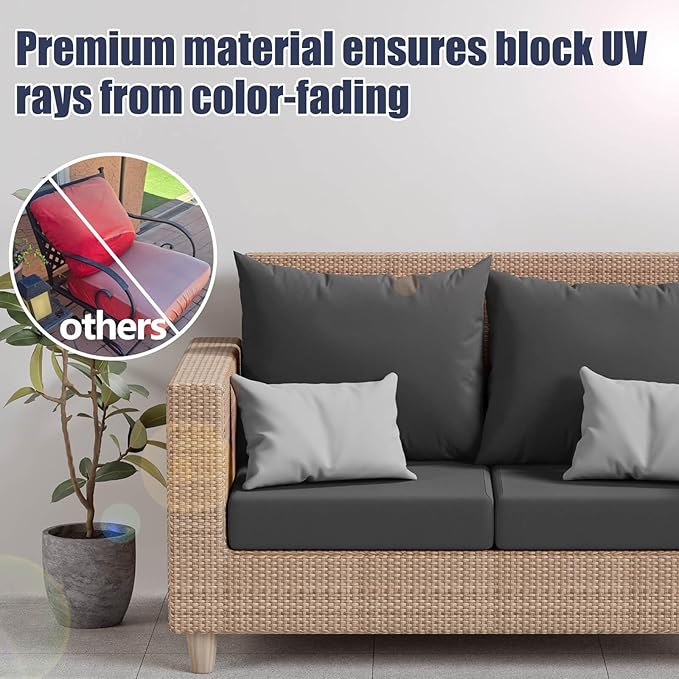 8Pcs Stretch Patio Cushion Covers, Outdoor Couch & Sofa Replacement Slipcovers for Patio Furniture Cushion Covers, Washable Reusable Furniture Protector