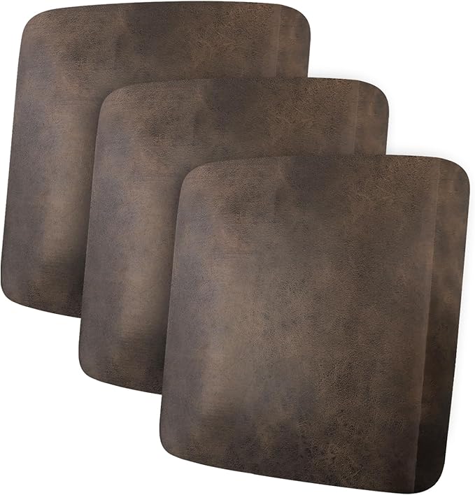 Leather Look Couch Cushion Covers Sofa Seat Slipcovers Sets Couches Furniture Protector for Sectional Armchair Loveseat Pets Kids Stretch Spandex Fabric (3 Cushion XL Sofa, Brown)