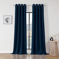 Joydeco Blackout Curtains 120 Inch Length 2 Panels Set, Thermal Insulated Long Curtains& Drapes 2 Burg, Curtains for Living Room Bedroom Window(Navy Blue, W52 x L120 Inch)