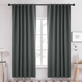 Deconovo Blackout Curtains, Thermal Insulated, W52 x L84 2 Panels, Back Tab, Machine Washable, Room-Darkening Drapes for Bedroom/Living Room Dark Grey
