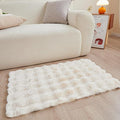 Creamy White Rabbit Plush Rug 2'x3', Fluffy Faux Fur Shaggy Area Rug for Nursery, Kids Room Decor, Soft Fuzzy Carpet for Living Room, Bedroom, Teen Girls Room