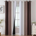 Estelar Textiler Brown and Greyish White Gradient Blackout Curtains for Sliding Door, Thermal Insulated Ombre Drapes, Full Light Blocking Energy Saving Curtains for Living Room,52Wx108L,2 Panels
