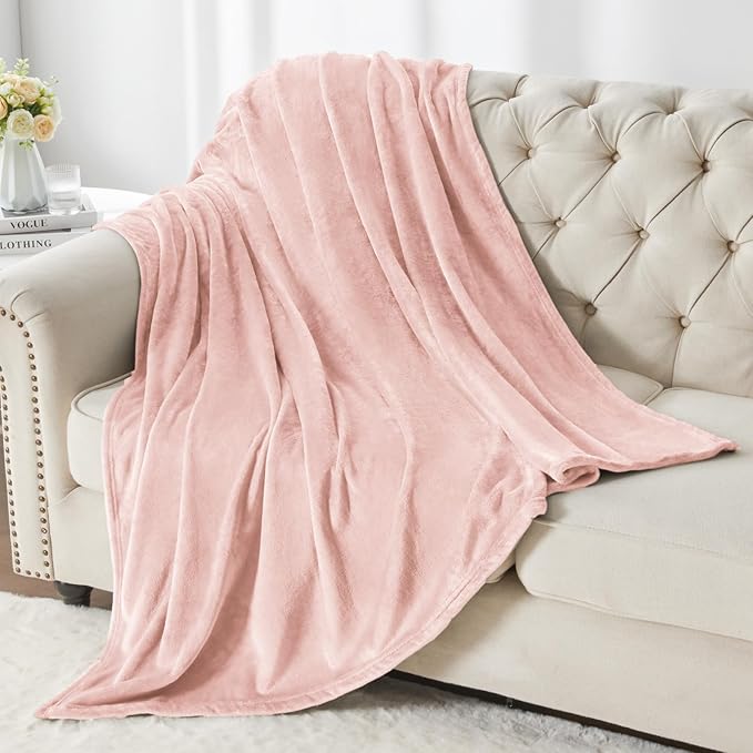BEDELITE Fleece Blanket Pink Morn Throw Blankets for Couch & Bed, Luxury Plush Cozy Fuzzy Blanket 50" x 60", Super Soft Warm Lightweight Throw Blanket for Travel Camping