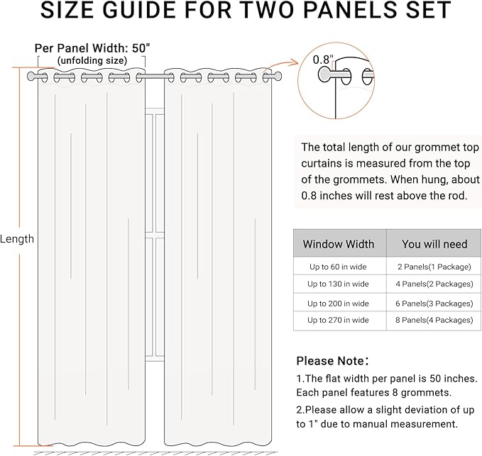100% Blackout Shield Linen Blackout Curtains for Bedroom, Natural Flax Grommet Curtains for Living Room, Thermal Insulated Room Darkening Drapes for Nursery, Boho Home Decor, 50" W x 84" L, 2 Panels