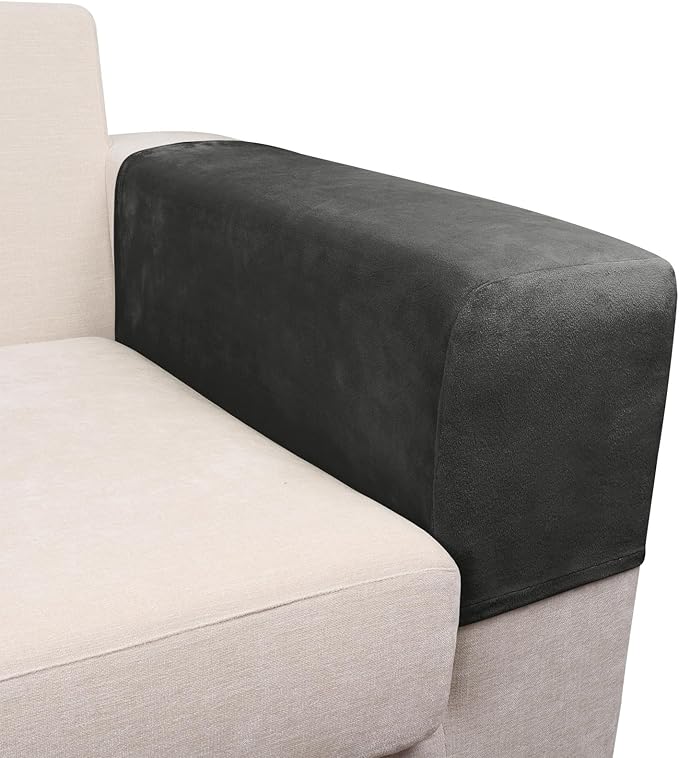 Couch Arm Covers 2 Pcs Sofa Armrest Covers Stretch Couch,Armrest Cover for Chairs Scratch-Resistant Sofa Arm Cover Armchair Slipcovers,Grey