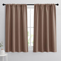 RYB HOME Blackout Curtains for Bedroom Living Room 63 inches Long, Thermal Insulated Privacy Rod Pocket Drapes for Nursery Office Home Theater, Width 34 by Length 63, Mocha, 2 Panels