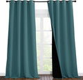 NICETOWN 100% Blackout Curtains 102 inches Long, Noise Reduction Window Treatment Curtains, Thermal Insulated Energy Smart Drapes and Draperies for Apartment Decor, Sea Teal, Set of 2, 55 inches W