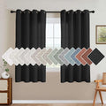 H.VERSAILTEX Living Room Linen Curtains Home Decorative Nickel Grommet Curtains Privacy Added Energy Saving Light Filtering Window Treatments Panels for Bedroom, Heather Black, 2 Panels, 52 x 63 Inch