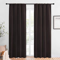 NICETOWN 84 Bedroom Curtains and Drapes - Energy Smart Thermal Insulated Rod Pocket Blackout Draperies/Panels for Living Room (2 Panels, 42 inches x 84 inches, Toffee Brown)