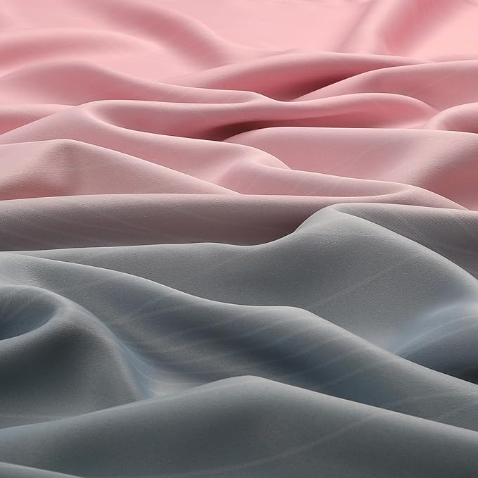 Estelar Textiler Grey and Pink Ombre Short Blackout Curtains 36 Inch Long, Thermal Insulated Grommet Small Half Window Drapes for Cafe/Basement/RV Camper/Kitchen, 52Wx36L, 2 Panels