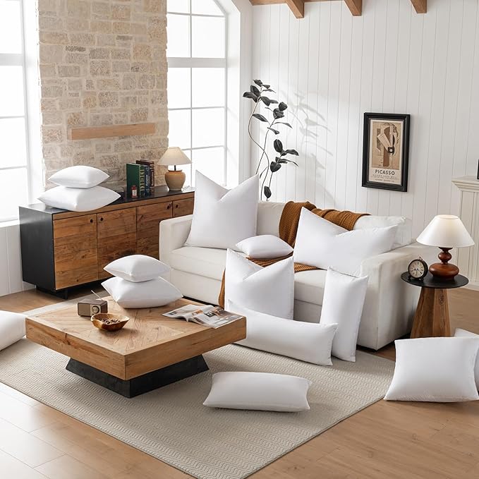 Pillow Insert, 20x28 White Goose Feather and Down, Medium Support