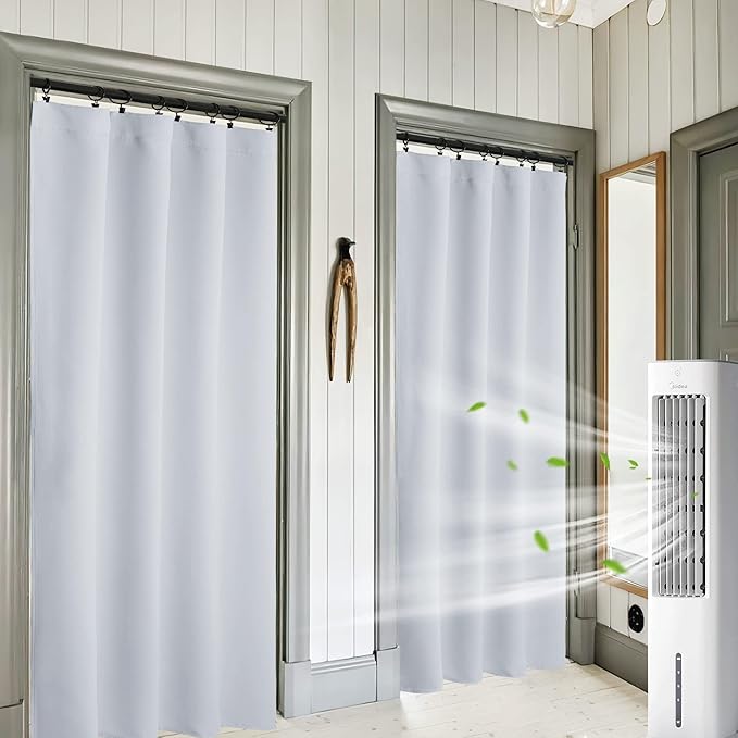 RYB HOME Curtains for Bedroom 84 inches Long 2 Panels Set, Privacy Thermal Insultaed Sunlignt Heat Blocking Drapes for Nursery Rental Room, Width 42 by Length 84, Greyish White