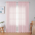 Simplebrand Blush Sheer Curtains 84 Inches Long, Light Filtering Rod Pocket Solid Color Window Sheer Curtain Panels, Elegant Curtains & Drapes for Living Room, Bedroom 2 Panels, 59" W x 84" L