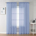 Chyhomenyc Sheer Curtains 84 Inches Long 2 Panels Set - Light Filtering Soft Airy Window Curtains, Rod Pocket for Living Room Bedroom Window Drapes, 42Wx84L Inch, Denim Blue
