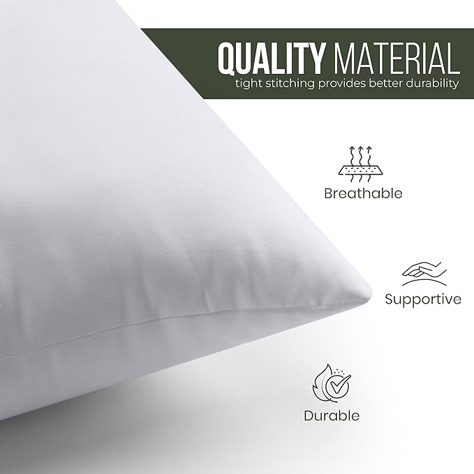 Utopia Bedding Throw Pillows (Set of 1, White) – 28 x 28 Inches Down Alternative Pillows for Bed, Sofa, and Couch - Fluffy Decorative Stuffer Pillow for Indoors & Outdoors