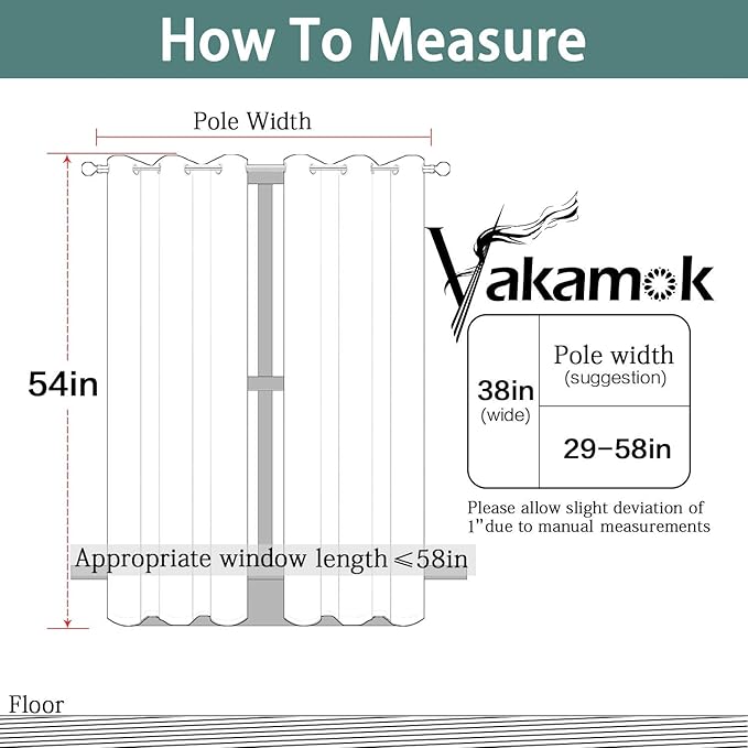 Yakamok Room Darkening Drapes Blackout Curtains Thermal Insulated Grommet Curtain Panels for Bedroom, 38W x 54L,Dark Grey,One Pair