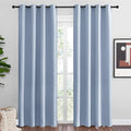 NICETOWN Vintage Blue Blackout Curtains 86 inches Length for Living Room, 2 Panels, 55" Wide, Thermal Insulated Long Drapes for Large Window
