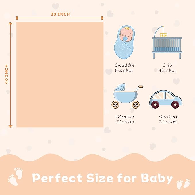 Yurhap Fleece Baby Blanket Heart Checkered, Ultra Soft Cozy Baby Blankets for Girls Boys, Fluffy Infant Toddler Newborn Receiving Gifts for Crib Stroller 30"x40" (Apricot Pink)