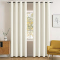 MIULEE Blackout Room Darkening Curtains Thermal Insulated Drapes Solid Window Treatment Set Grommet Top Light Blocking Curtain for Living Room/Bedroom 2 Panels 52 x 84 inch Length Cream