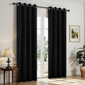 Joydeco Christmas Blackout Curtains for Living Room, Black Curtains 90 Inch Long 2 Panels Set, Room Darkening Grommet Drapes for Bedroom Window (Black, W52 x L90 Inch)