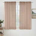 MIULEE Natural Beige Linen Curtains 63 Inch Length 2 Panels for Bedroom Living Room, Soft Linen Textured Window Drapes Semi Sheer Light Filtering Back Tab Rod Pocket Farmhouse Burlap Look Decor