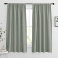 RYB HOME Blackout Curtains for Bedroom Living Room 72 inches Long, Thermal Insulated Privacy Rod Pocket Drapes for Nursery Office Home Theater, Width 42 by Length 72, Greyish Green, 2 Panels