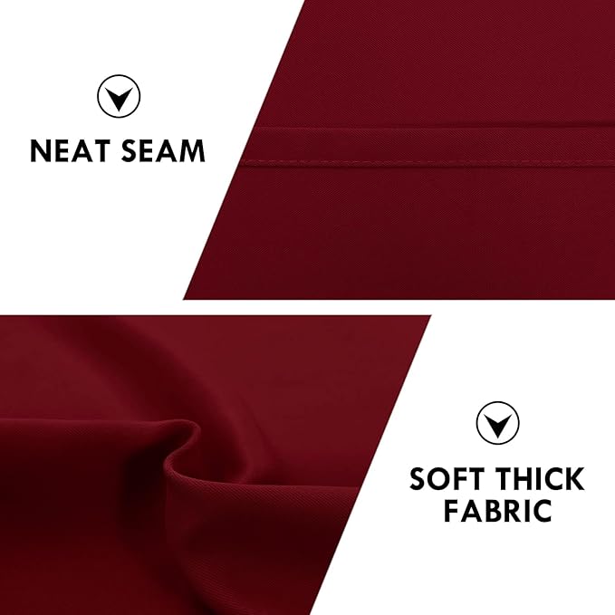 DWCN Blackout Curtains for Living Room Thermal Insulated, Energy Saving & Noise Reducing Bedroom Curtains, Amaranth Red, W 70x L 63 Inch, Set of 2 Rod Pocket Curtain Panels