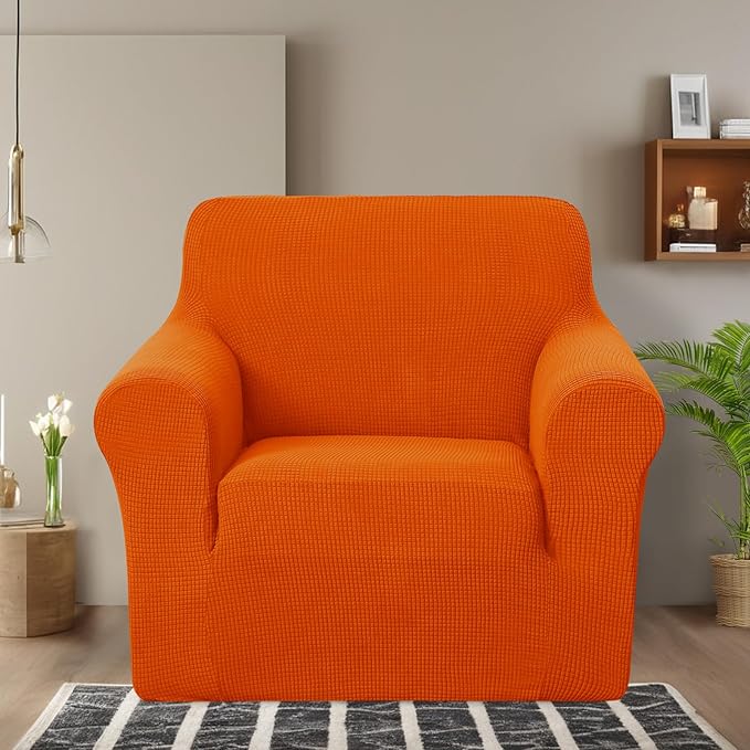 U-NICE HOME Recliner Chair Covers Stretch Couch Cover Sofa Cover Sofa Slipcover Furniture Protector for Chair Cover Pet Friendly(Armchair, Orange)