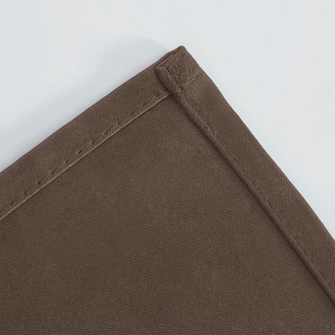LEMOMO Blackout Curtains 52 x 120 Inch Long Chocolate Curtains Set of 2 Panels Room Darkening Curtains for Bedroom and Living Room