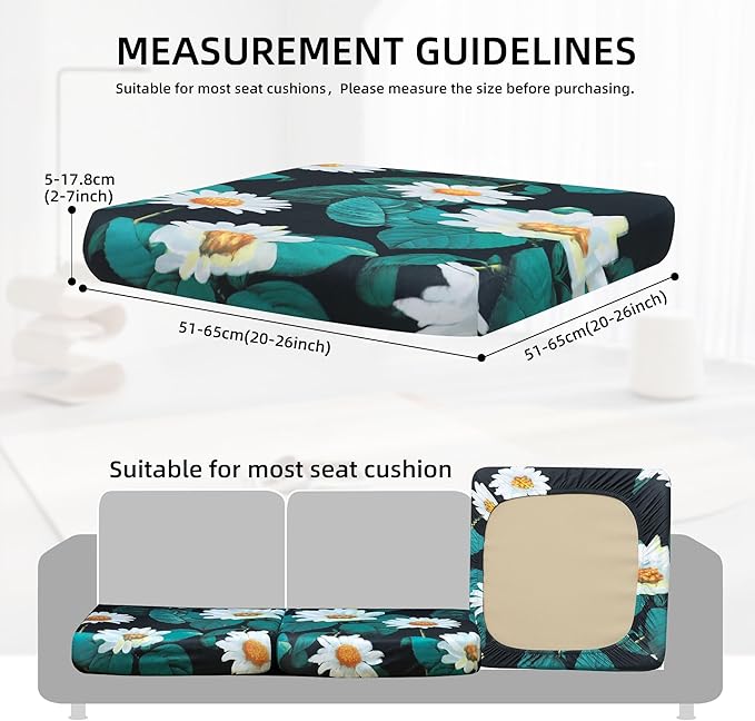 Outdoor Cushion Covers Set,8PCS Patio Furniture Couch Seat Slipcovers, Replacement for Sofa Sectional Chair(Cover，Only)
