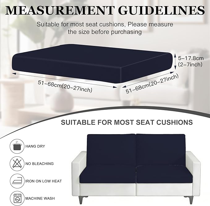4Pcs Patio Stretch Cushion Covers,Outdoor Sofa Replacement Cover Slipcovers for Patio Furniture Cushion Covers, Washable Reusable Furniture Protector