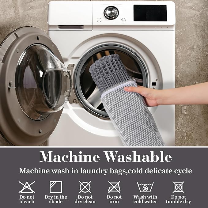 RESARE Waffle Bath Mat for Bathroom, Super Absorbent Bathroom Rugs Non Slip Machine Washable, Ultra Soft Quick Dry Boho Bath Rugs with Tassels for Floor, Upgraded Bordered Design, 24"x36" Dark Grey