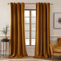 MIULEE Velvet Curtains Golden Brown Elegant Grommet Curtains Thermal Insulated Soundproof Room Darkening Curtains/Drapes for Classical Living Room Bedroom Decor 52 x 72 Inch Set of 2