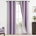 Yakamok Lilac 100% Blackout Curtains 84 Inches Long with 2 Thick Layers-Light Purple Room Darkening Thermal Insulated Window Curtain Set of 2 Panels for Bedroom Living Room 38x84 Inches,Lavender
