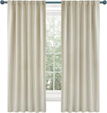 Deconovo Blackout Curtains, Thermal Insulated, W52 x L63 2 Panels, Back Tab, Machine Washable, Room-Darkening Drapes for Bedroom/Living Room Light Beige