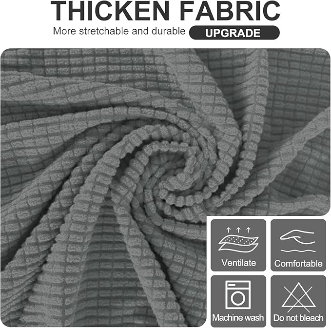 U-NICE HOME Stretch Futon Cover Armless Bed Slipcover - Soft Jacquard Fabric Washable for Pet Friendly, Grey