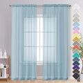 OVZME Sky Blue Sheer Curtains 84 Inches Long 2 Panels - Soft Light Filtering Window Sheer Panels for Living Room/Bedroom, Top Dual Rod Pocket, 1 Pair, Each 42Wx84L Inches