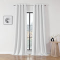 Joydeco Blackout Curtains 108 Inch Length 2 Panels Set, Thermal Insulated Long Curtains& Drapes 2 Burg, Room Darkening Grommet Drapes for Bedroom Living Room Window(Greyish White, W52 x L108 Inch)